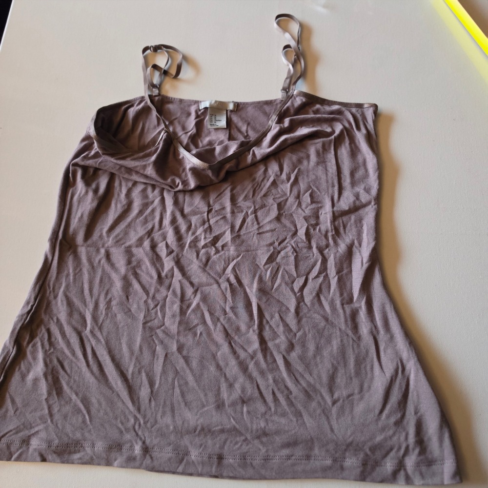 HM Womens Mauve Taupe Adjustable Strap Cami Tank Top Size Medium 14005